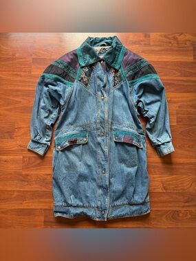 Vintage Be in the Current Seen long denim jacket Small women's southwestern coat